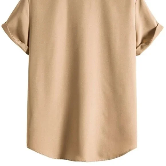 Casual Khaki Men's Leopard Print Shirt - Picture 4 of 8